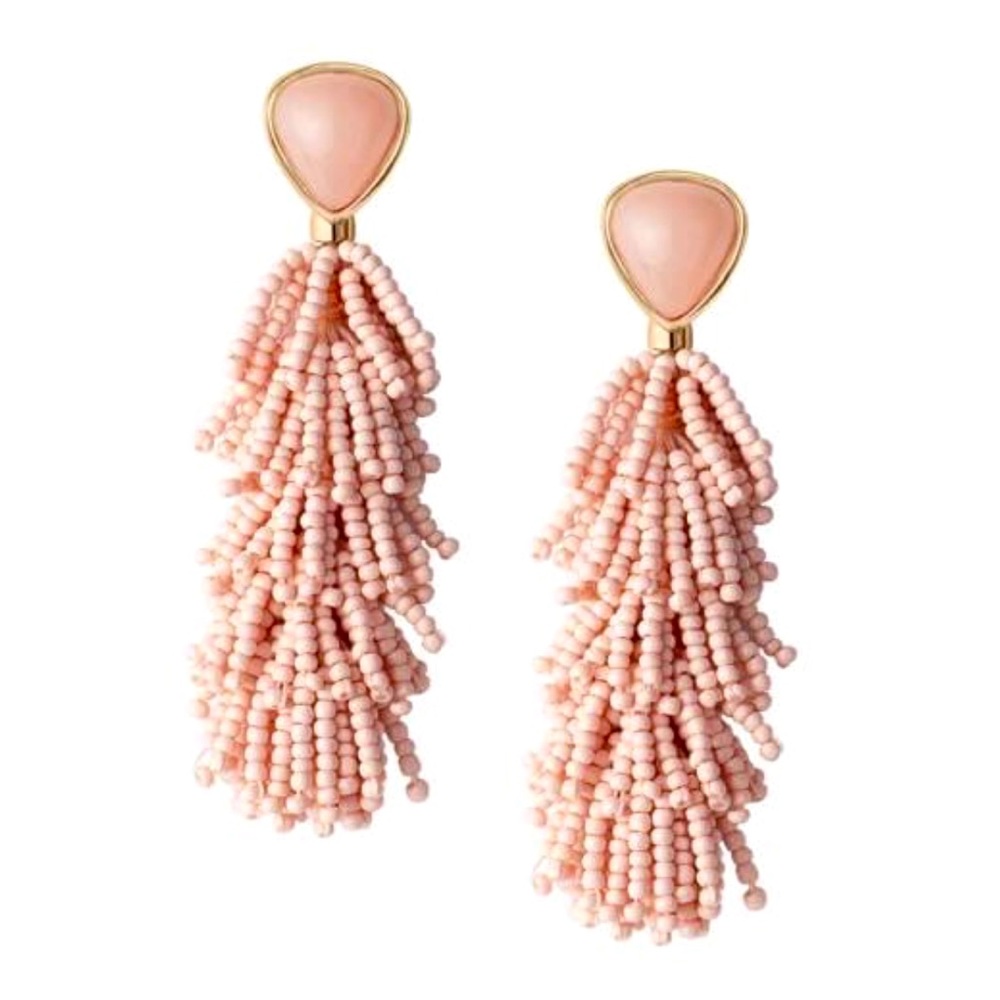 Stella & Dot riva tassel earrings, blush